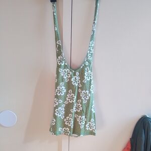 Floral Green Tank Top